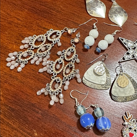 3.  Silver Tone Earring Bundle Ten Pairs - Picture 2 of 5